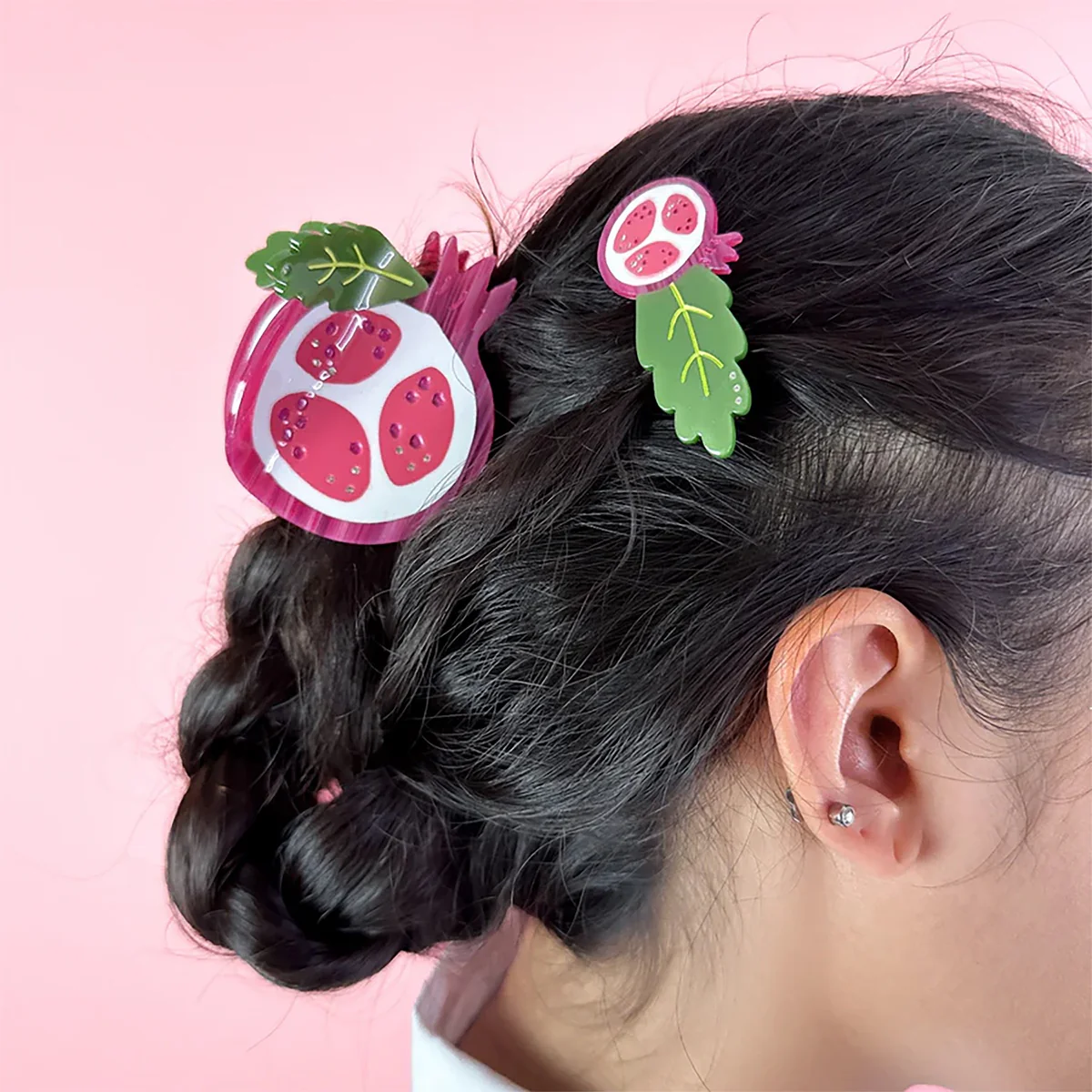 Centinelle Pomegranate Alligator Hair Clip