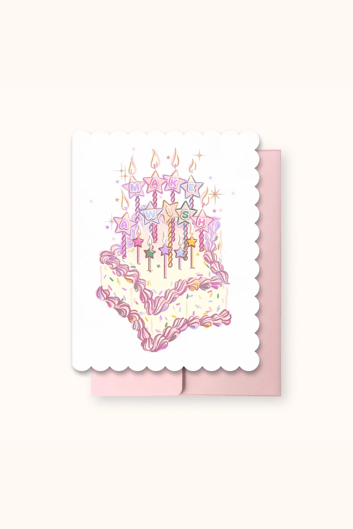Make A Wish Die-Cut Greeting Card
