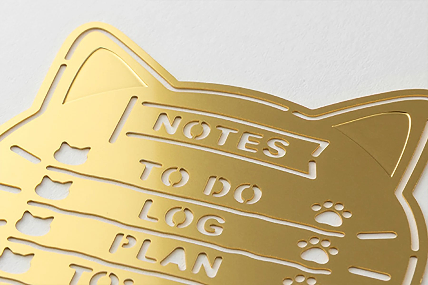 Midori Brass Diary Template To Do List Cat Motif - Image 3