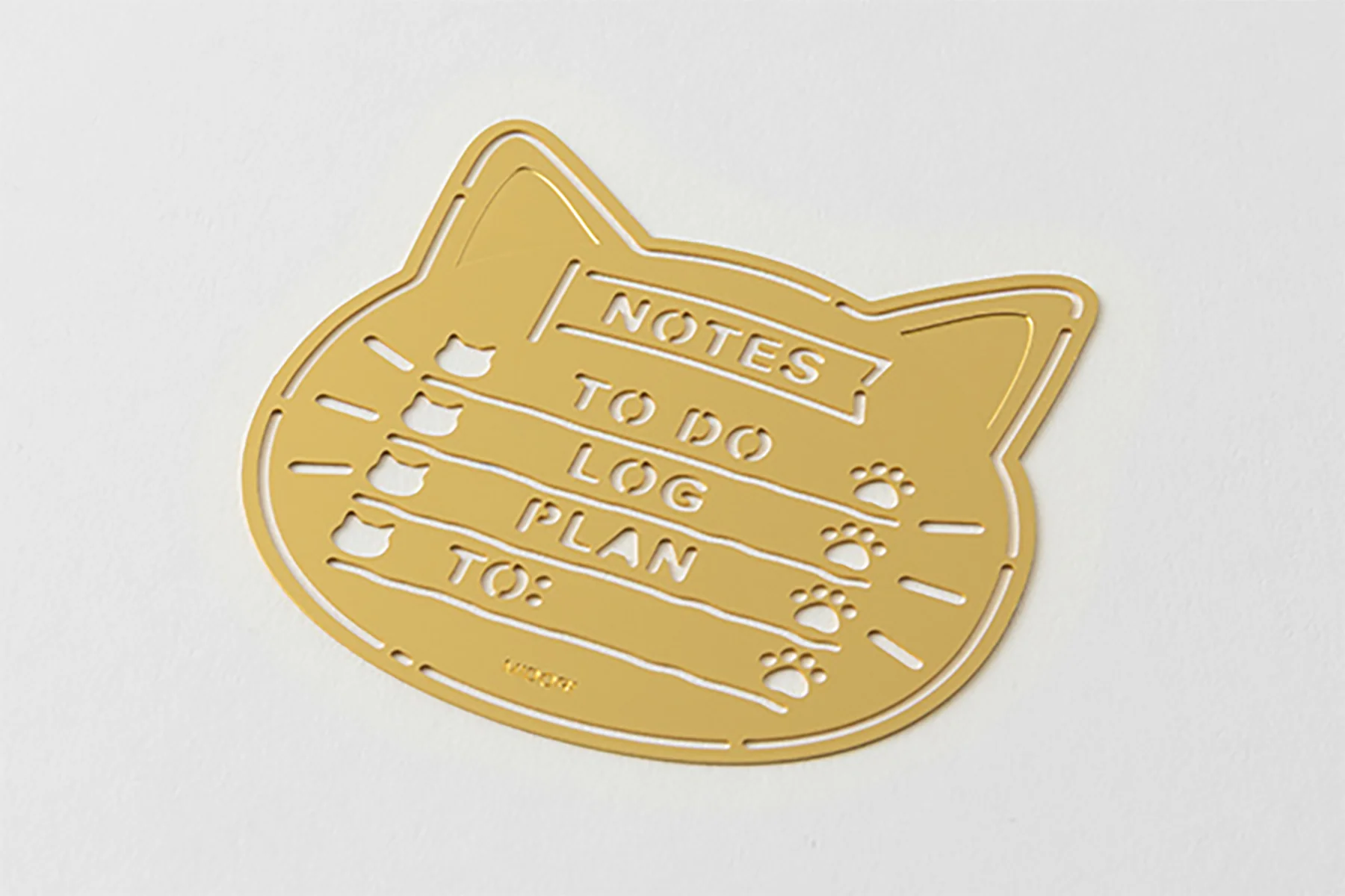 Midori Brass Diary Template To Do List Cat Motif - Image 4