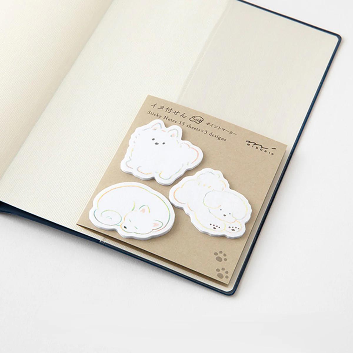 Midori Die-Cut Sticky Notes Small Fluffy Dogs - Image 3