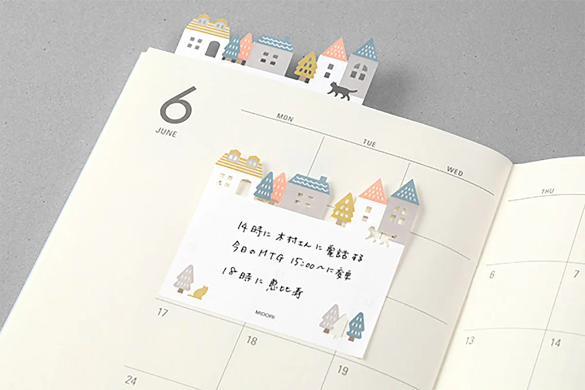 Midori Katanuki Sticky Notes Town - Image 2