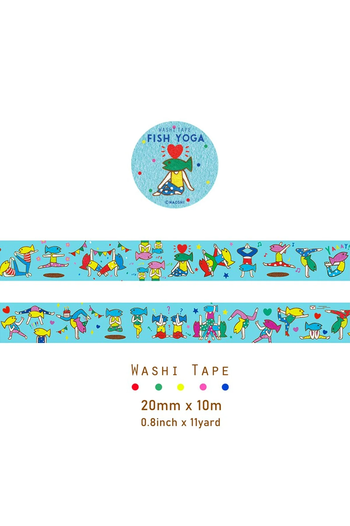 Naoshi Washi Tape Fish Yoga - Image 2