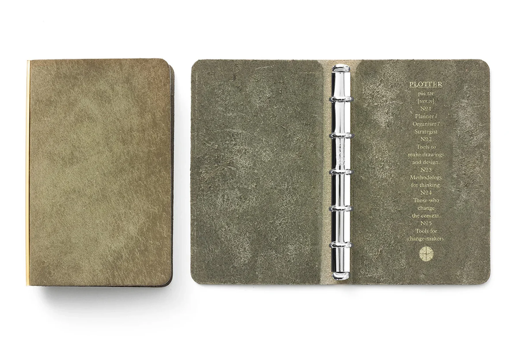 PLOTTER Pueblo 5-Ring Leather Binder Mini-5 Size Green - Image 3