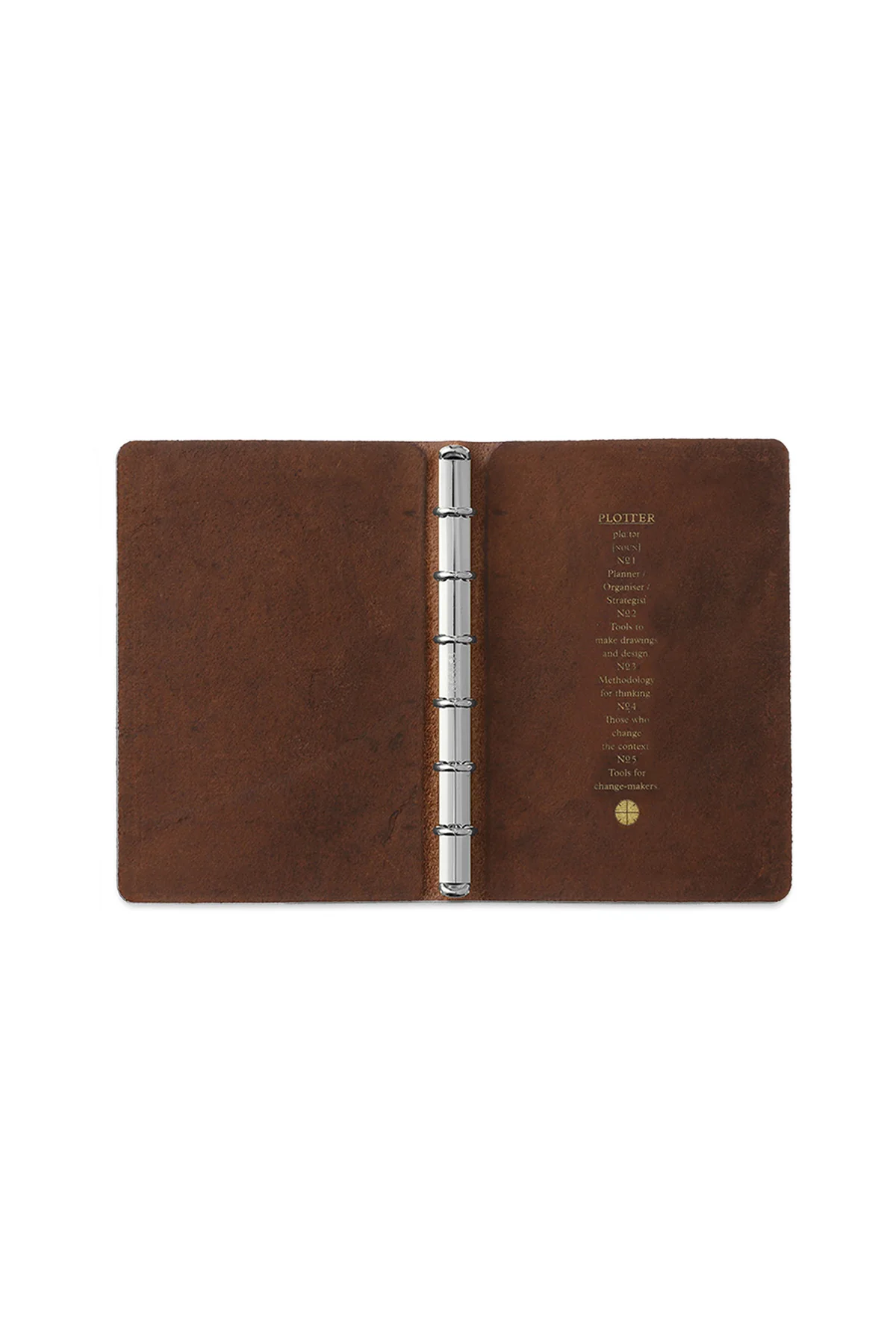 PLOTTER Pueblo 6-Ring Leather Binder Mini Size Brown - Image 2