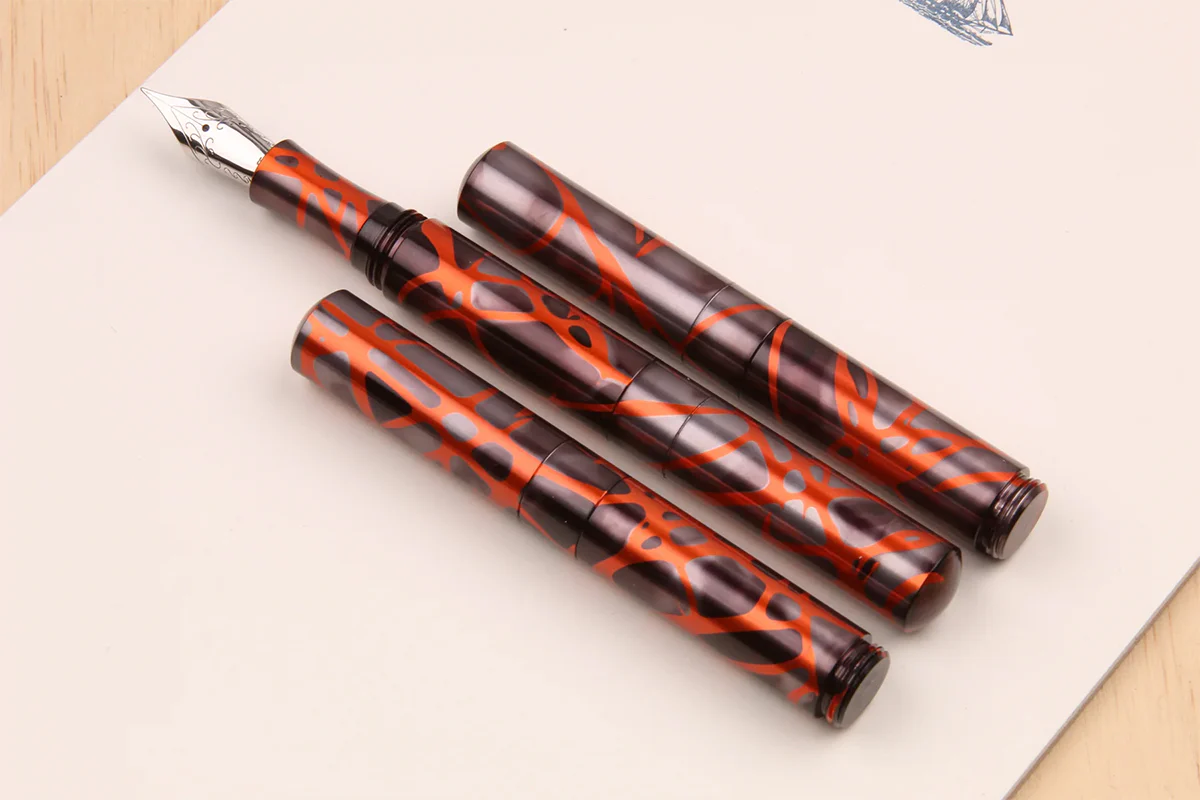 Schon DSGN Anodized Aluminum "Pocket 6" Fountain Pen Orange Smoke - Image 5