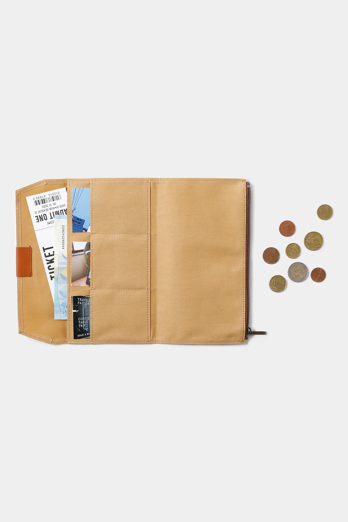 TRAVELER'S FACTORY Cotton Zipper Case Beige - Image 3